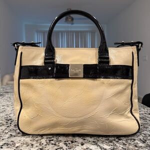 Kate Spade Primrose Hill Goldie Patent Leather Bag- White/Black